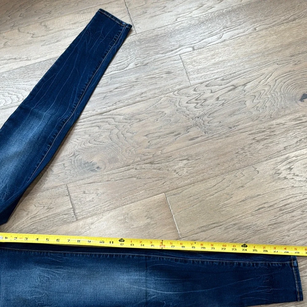 EUC American Eagle Outfitters Blue Jeggings with Tapered Fit Size 0 - Picture 4 of 6